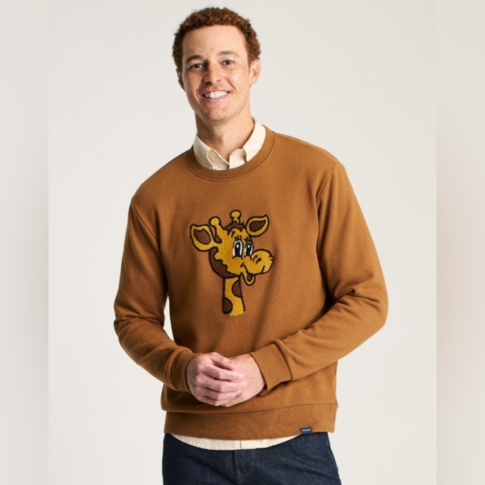 Bonobos Men's Toys "R "Us Geoffrey Giraffe Crew Neck Sweatshirt XXL Brown $129